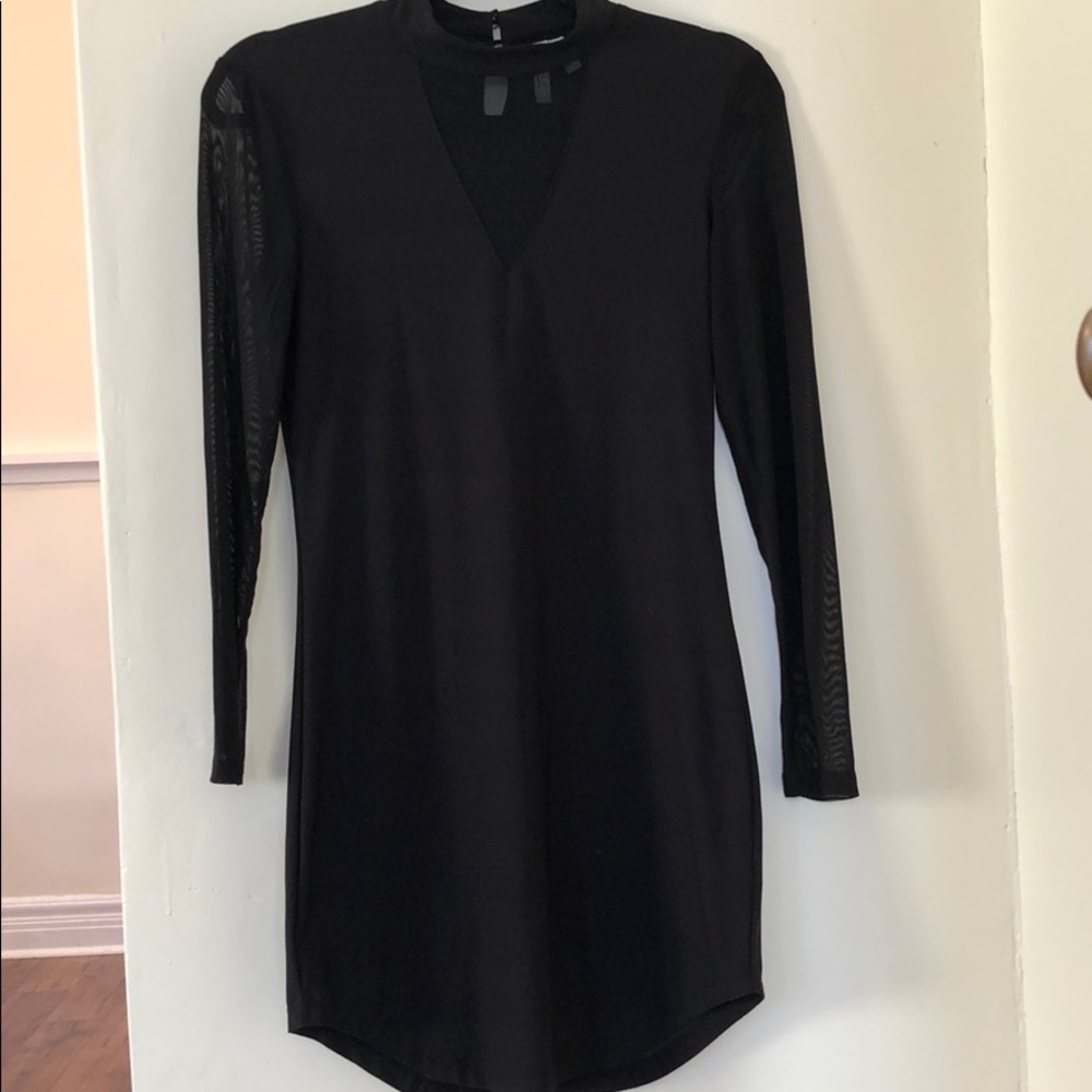 Feathers Black Dress